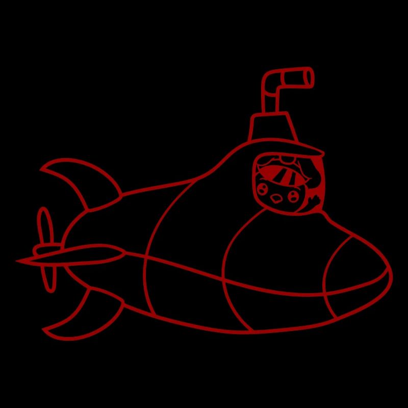 Submarine Bird Duck Captain Chick Cute Comic Cartoon