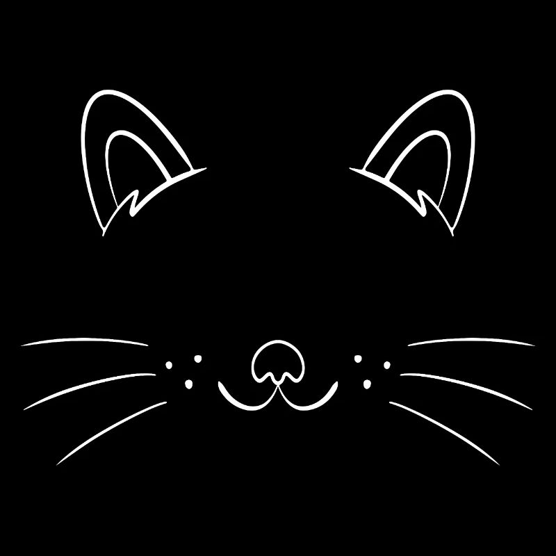 Design minimaliste de visage de chat