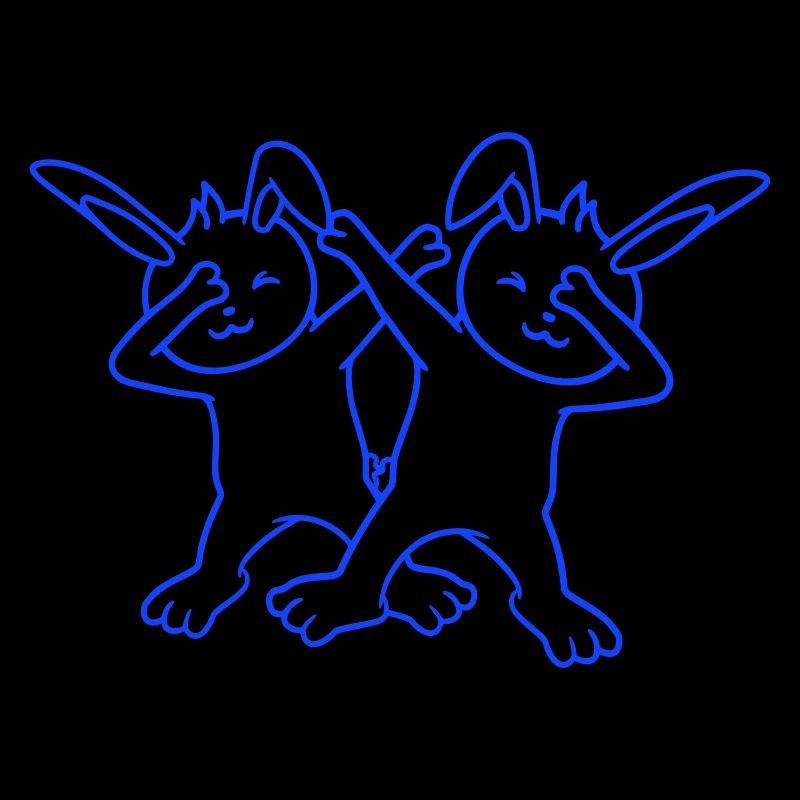 2 Hasen Dabbing Dab Dance Pose Tanzen Party Feiern