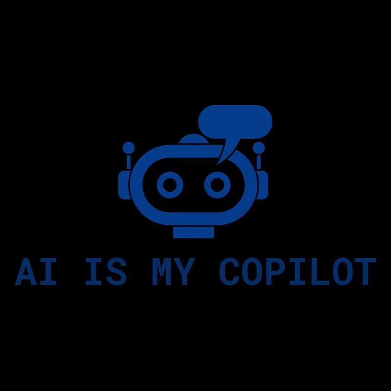 AI is My Copilot - Tech-KI-Design in Blau