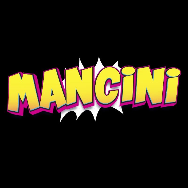 Mancini benutzerdefinierter Name Comic-Stil Pop-Art,