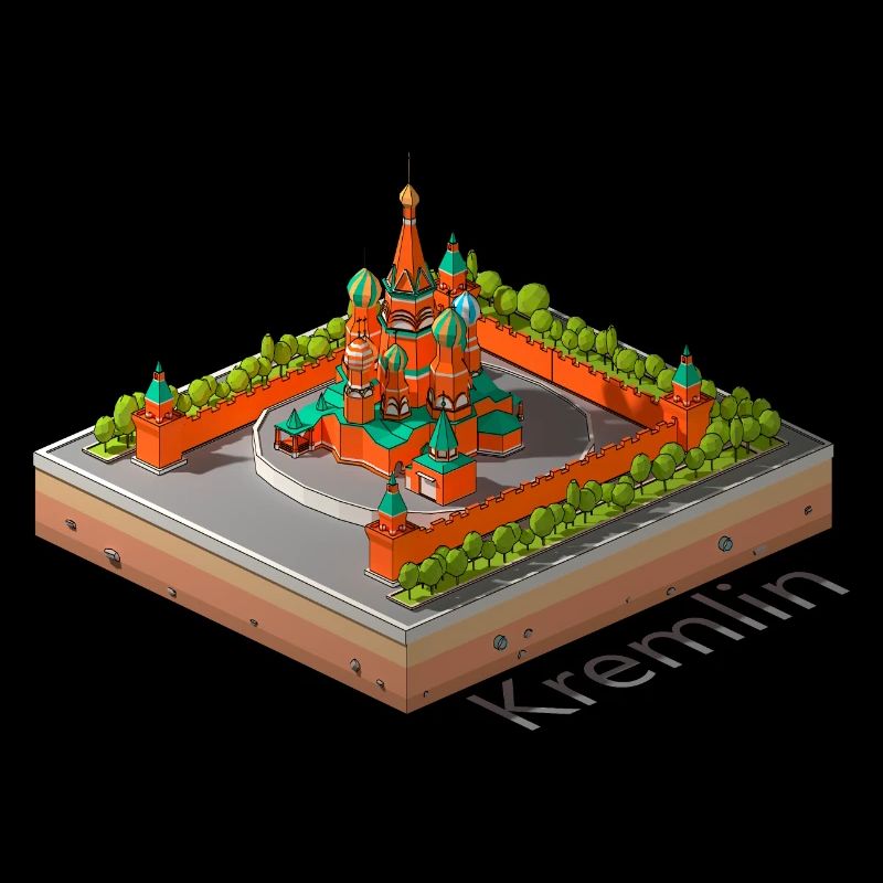 Geometrisches Low-Poly Der Kreml