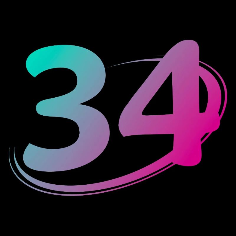 Numéro 34 multicolore