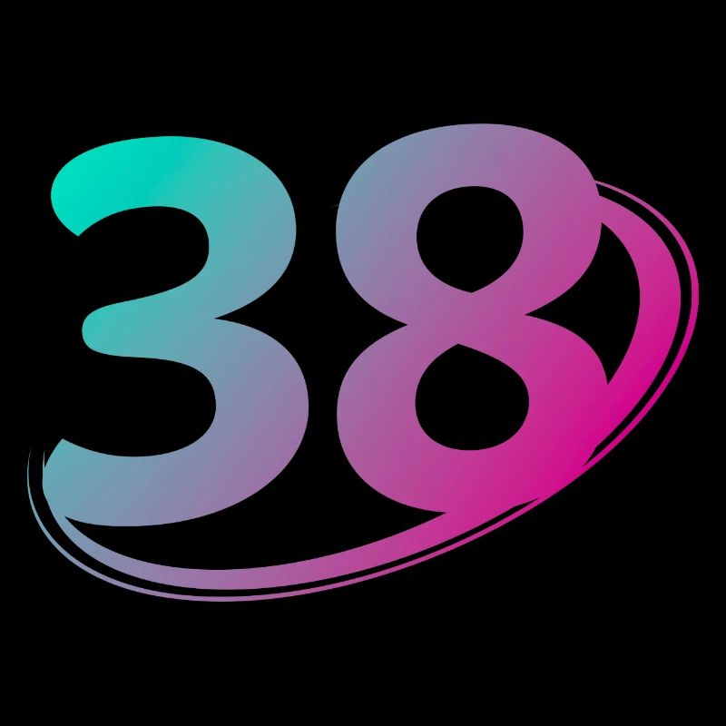 Numéro 38 multicolore