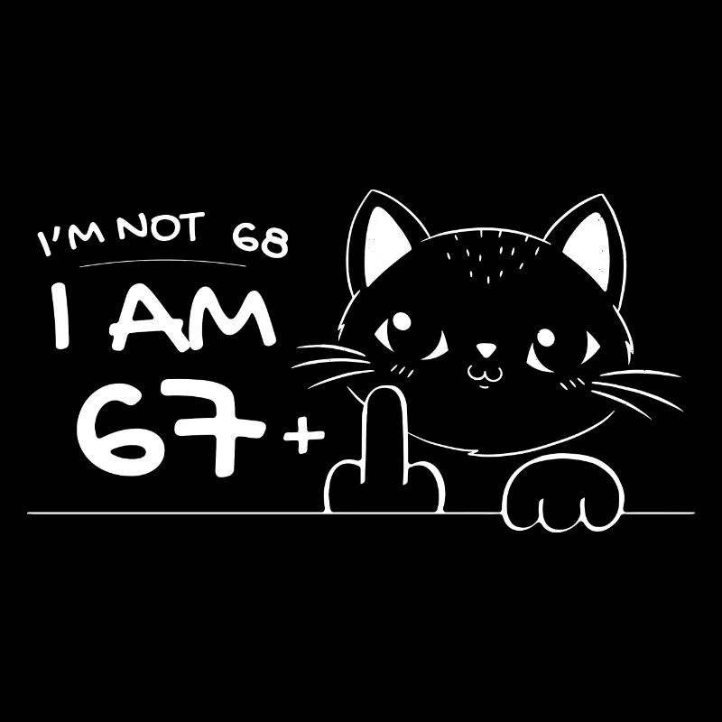 Ich bin nicht 68, ich bin 67 plus 1 Mittelfinger Katzenflipp
