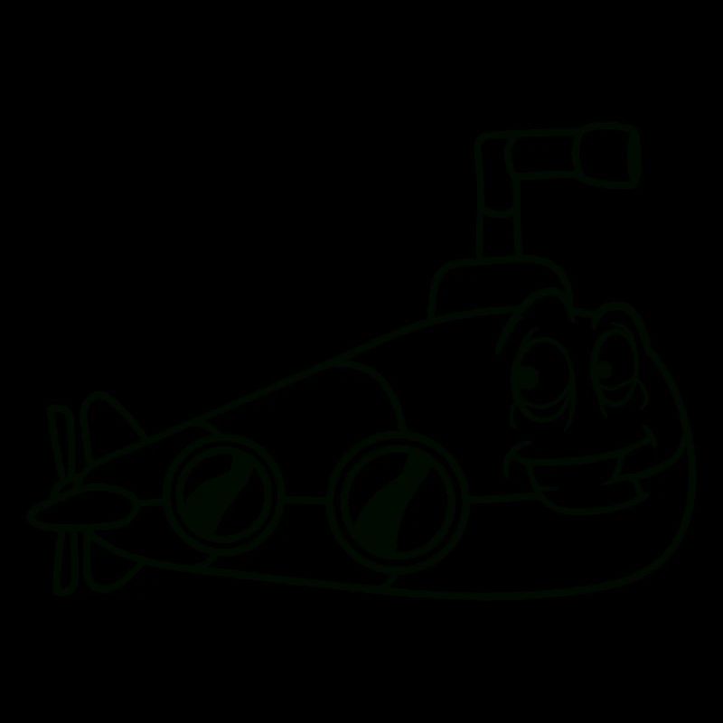 Funny Submarine with Face Smiles Comic Cartoon