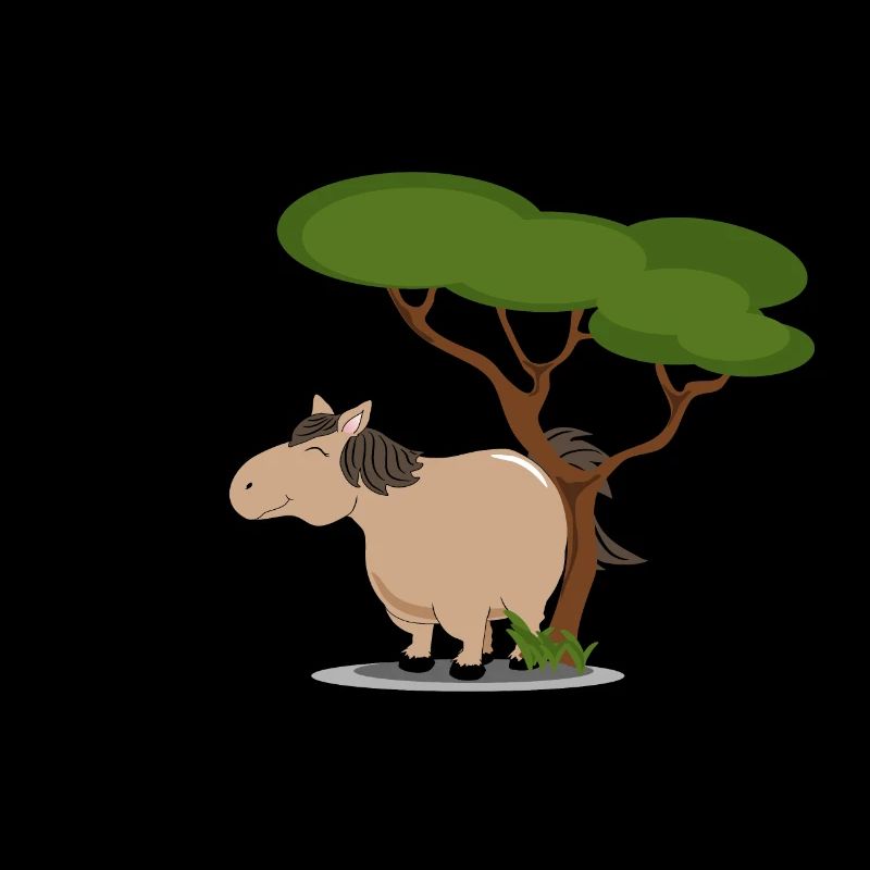 Dickes Pferd schrubbt seinen Po