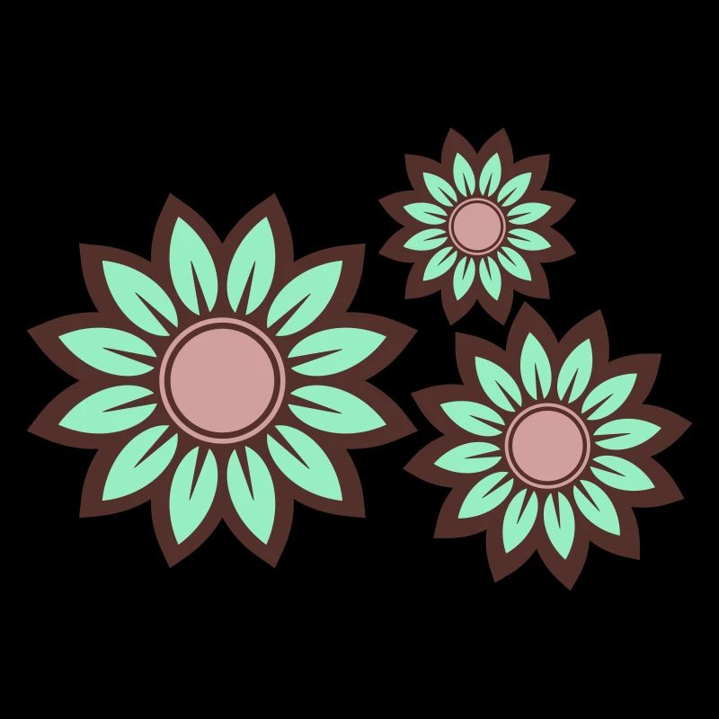 Trio tranquille: Fleurs vert menthe