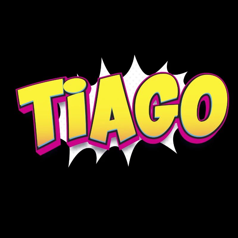 Tiago Benutzerdefinierter Name Comic-Buch-Stil Pop-Art, Tiago