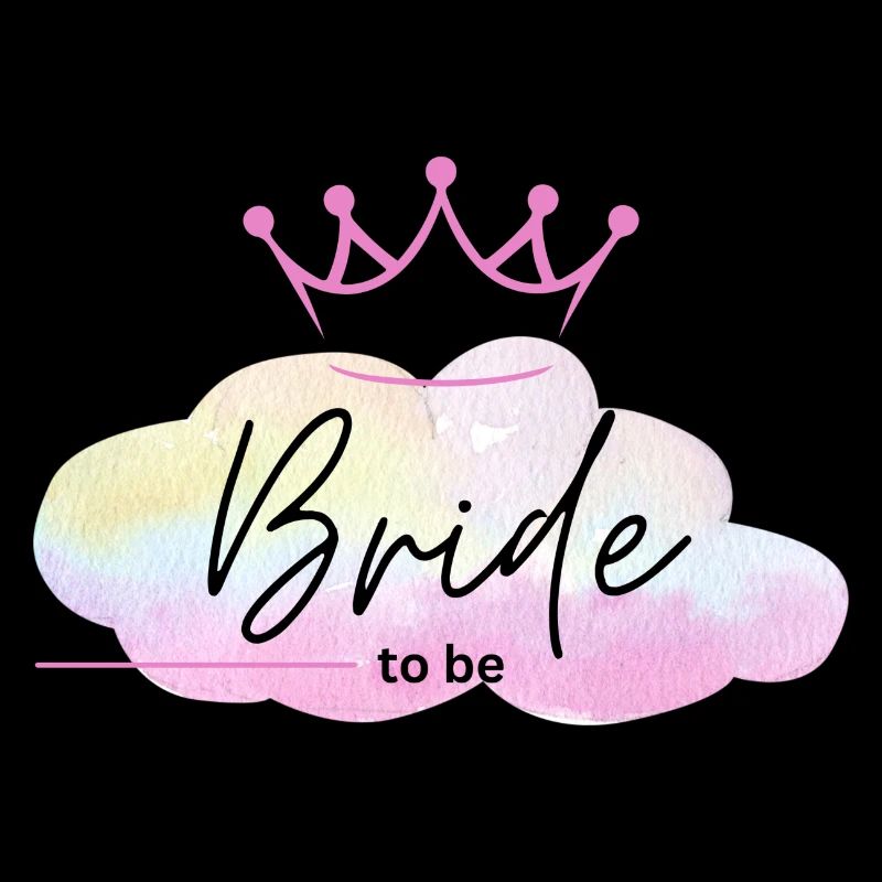 Future mariée - Nuage arc-en-ciel avec couronne