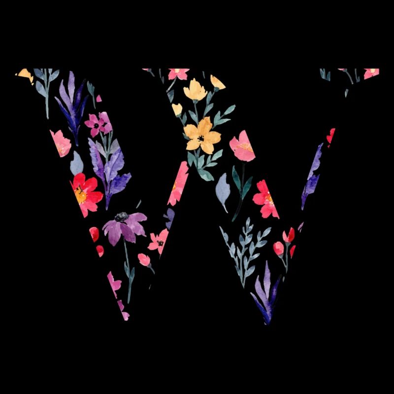 Blumen Personalisierter Buchstabe w - Geschenkidee
