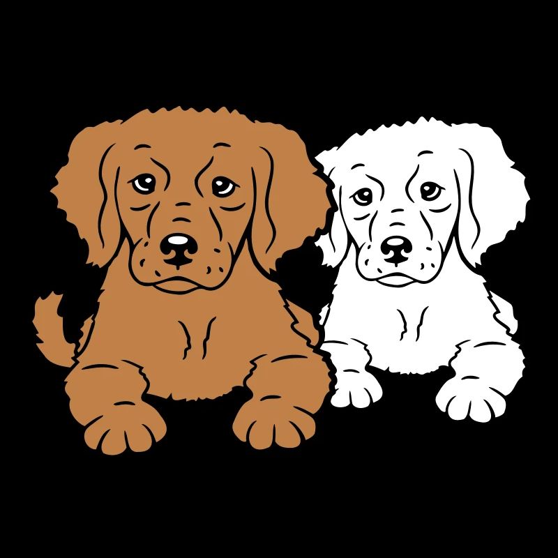 2 Hunde Team Zwei Freunde Crew Glücklich Brüder