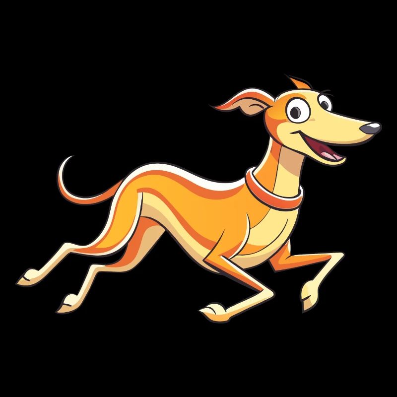 Graceful Running Whippet Artwork