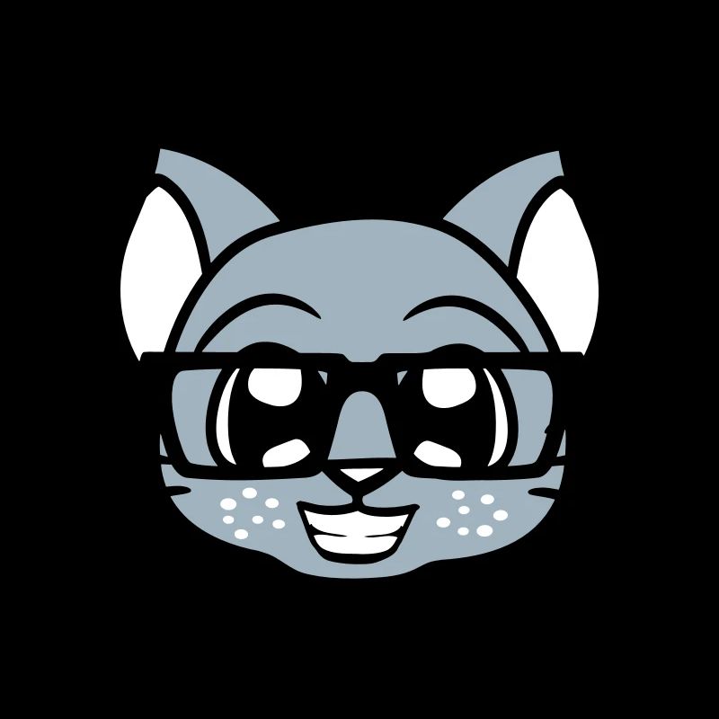Smart Nerd Cat Lunettes à monture en corne Geek Kitten
