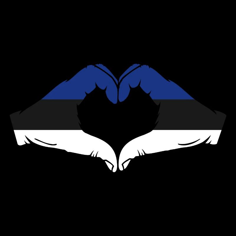 Estonia Flag Hands Heart Shape