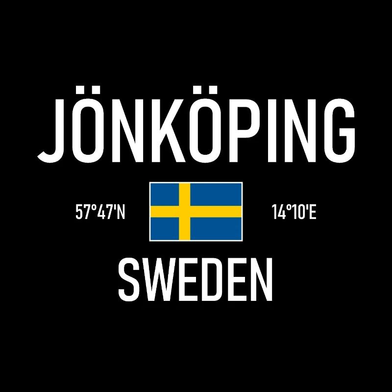 Jönköping - Suède - Sverige Coordonnées du drapeau