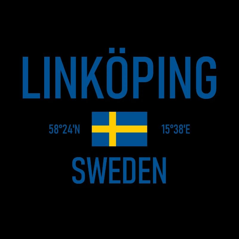 Linköping - Suède - Sverige Drapeau Coordonnées