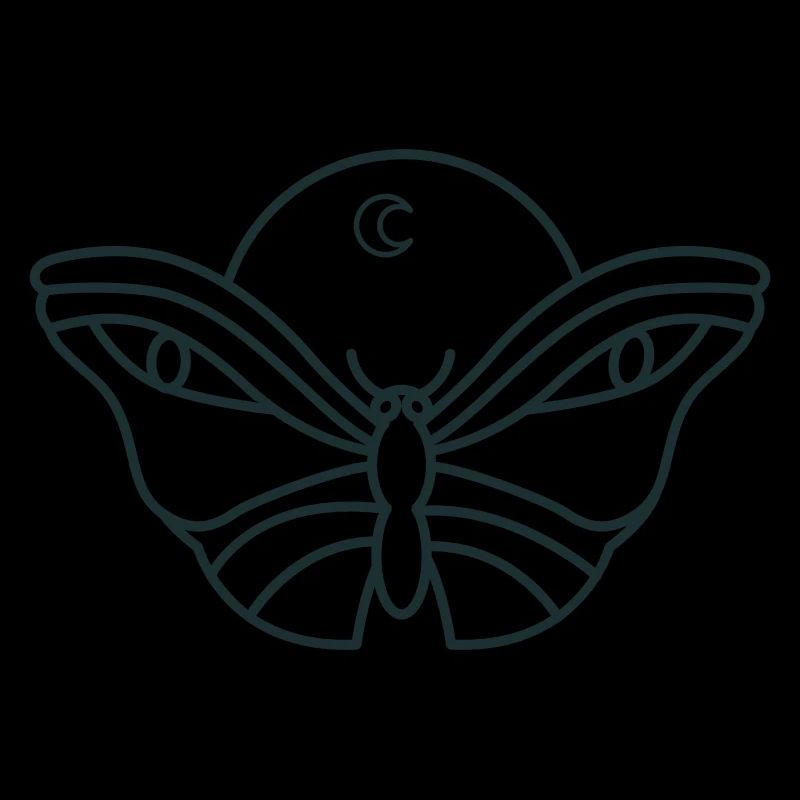 Night moon moth with eyes