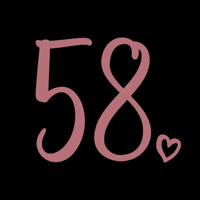 Cute Number 58, 58 Years Old, 58th Birthday Gift