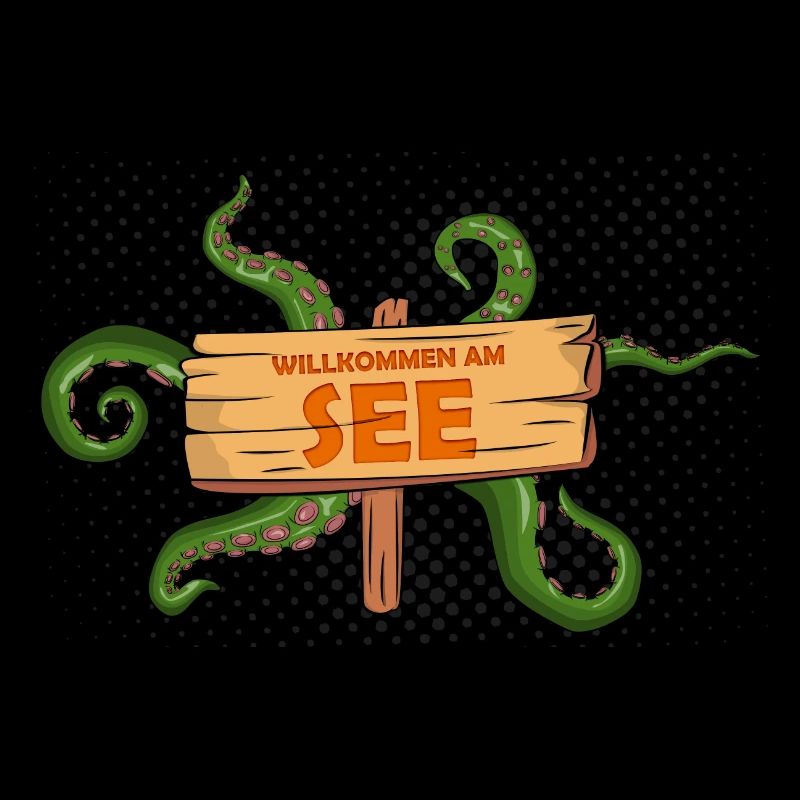 Willkommen am See Spooky Halloween Comic Style