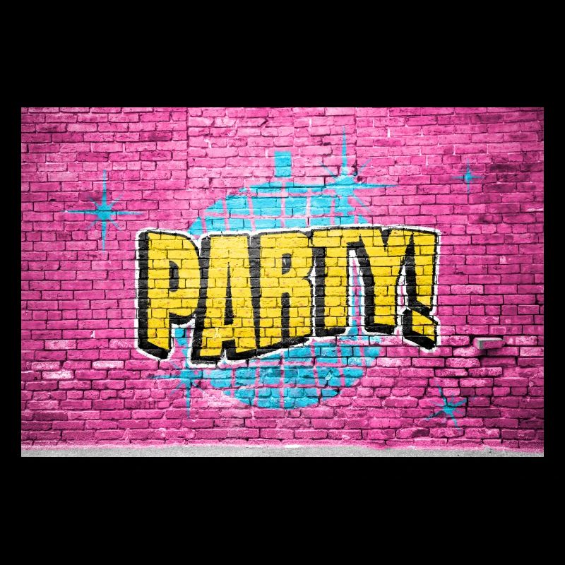 Party Disco Comic Style Bubble Graffiti Lettering