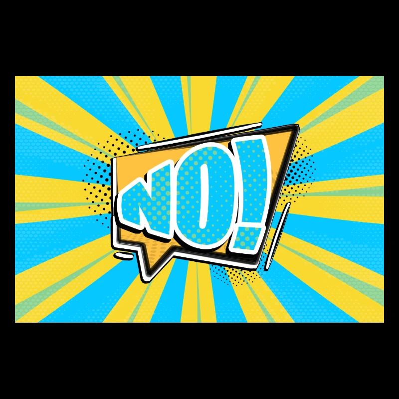 No! Comic Style Bubble Graffiti Lettering