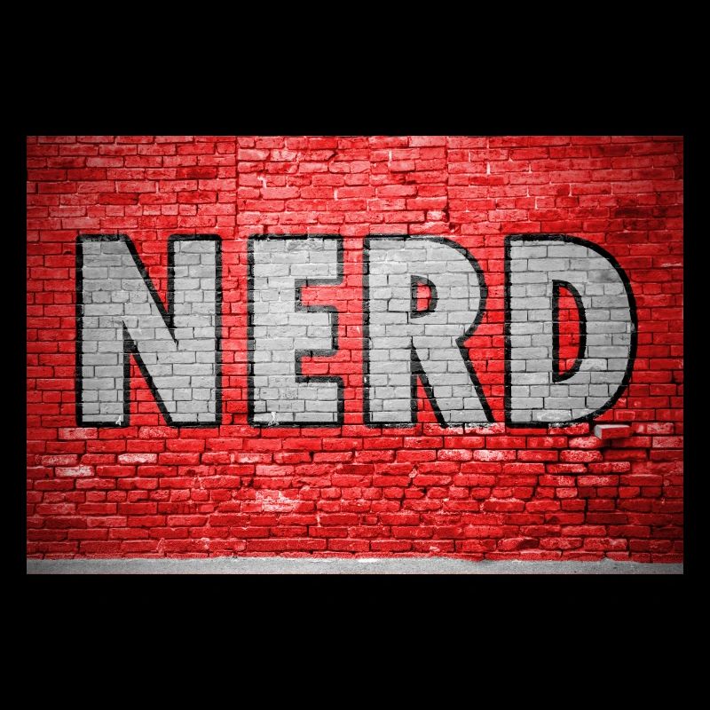 Graffiti de nerd sur un mur de briques