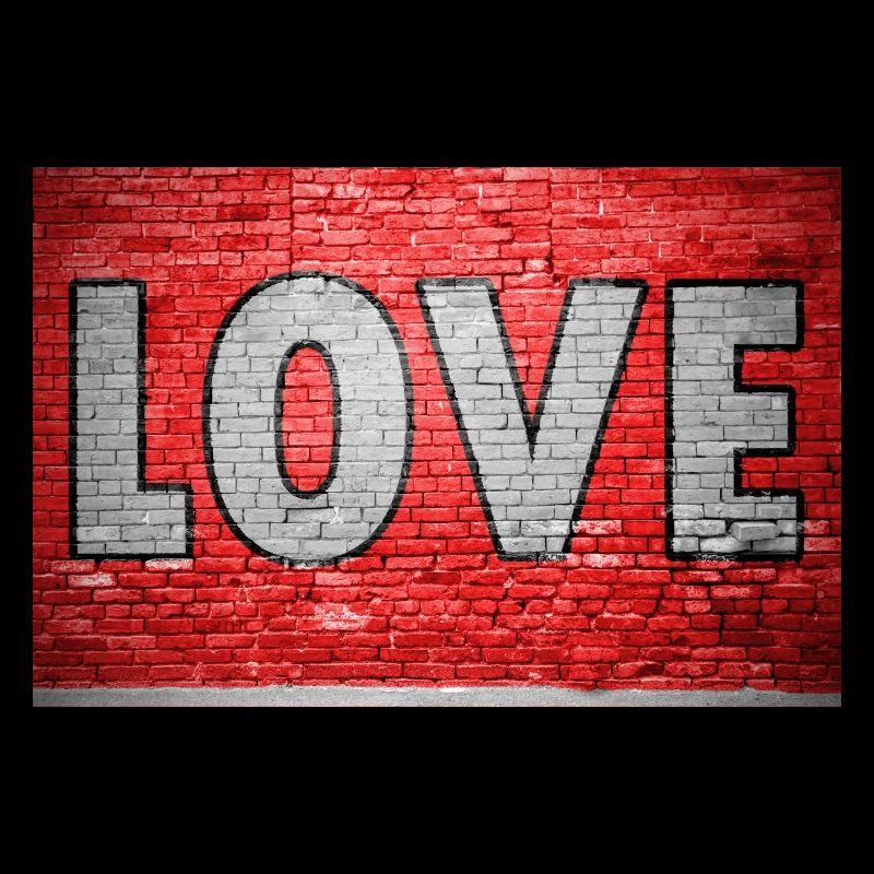 Love Brick Wall Graffiti