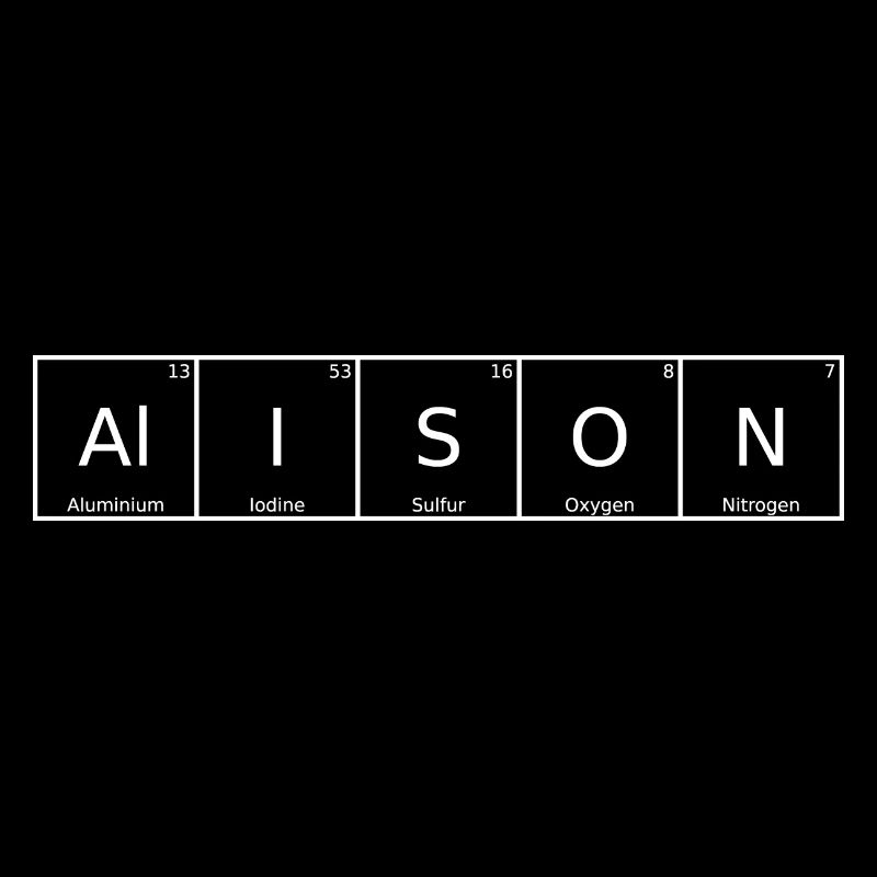 Alison Surname First Name Chemistry Periodic Table Elements