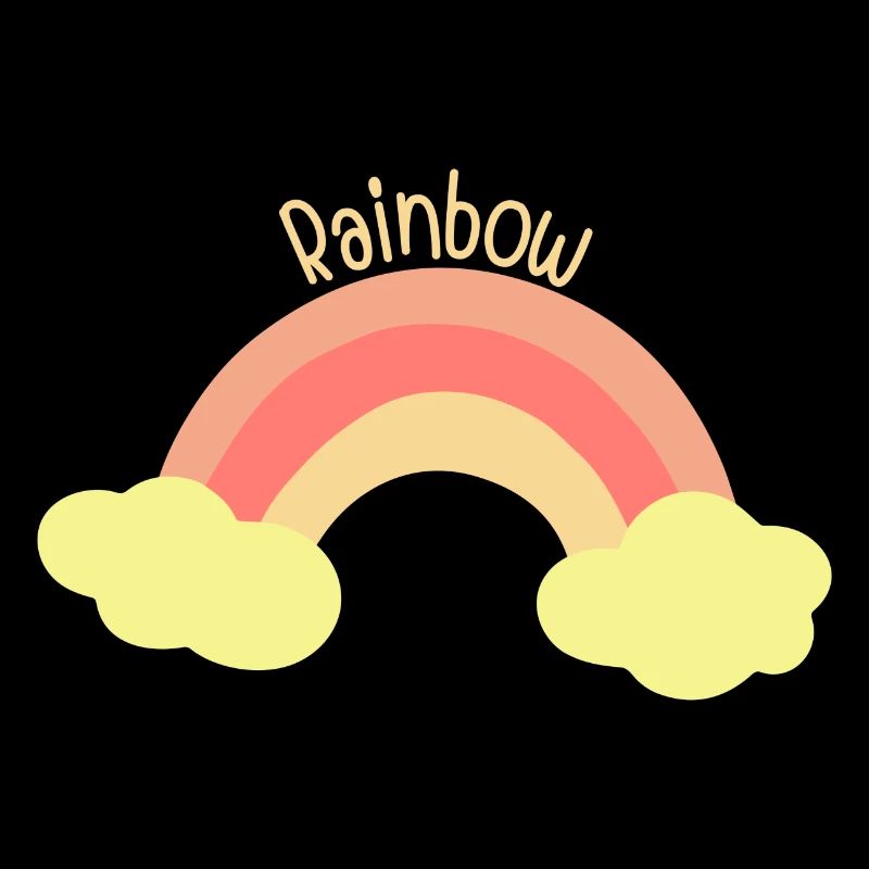 Pastel rainbow with clouds