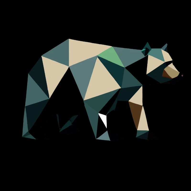 Bear, Polygon, Angular, Hiking, Trees, Animal, Wilderness, Nature