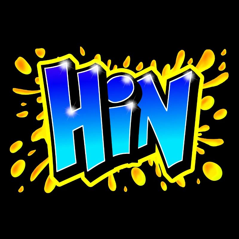 GRAFFITI FIRST NAME "HIN" PRINTABLE BY MAX THE TAGGER