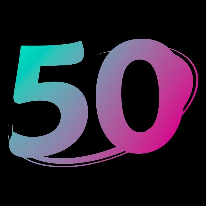 Numéro 50 multicolore