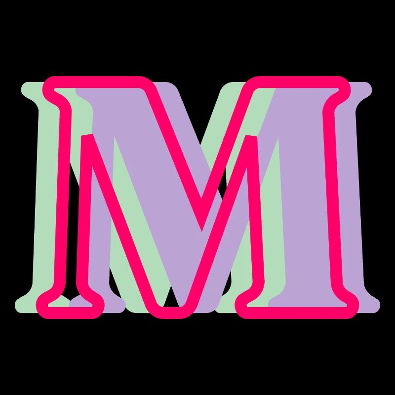 Lettre m multicolore