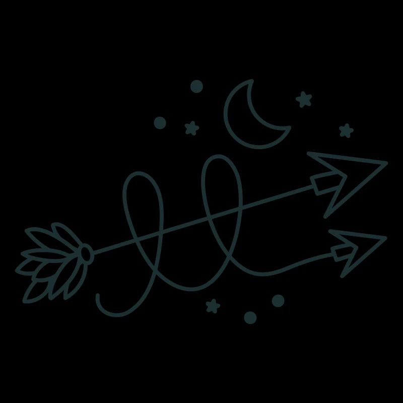 direction des flèches avec croissant de lune