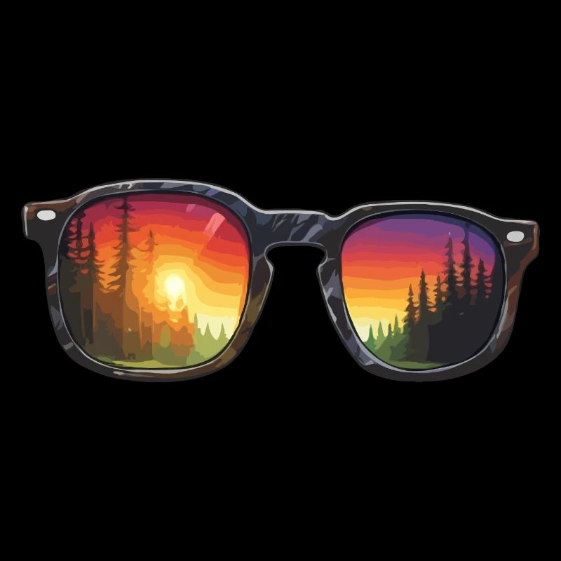 Sunglasses / Reflection / Forest / Reflection