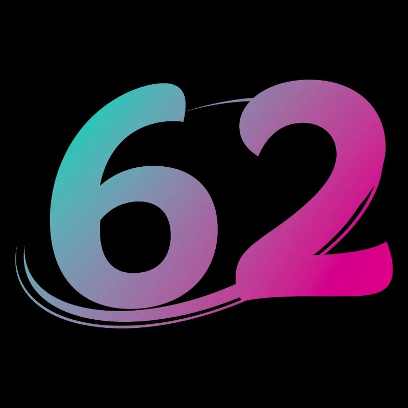 Numéro 62 multicolore