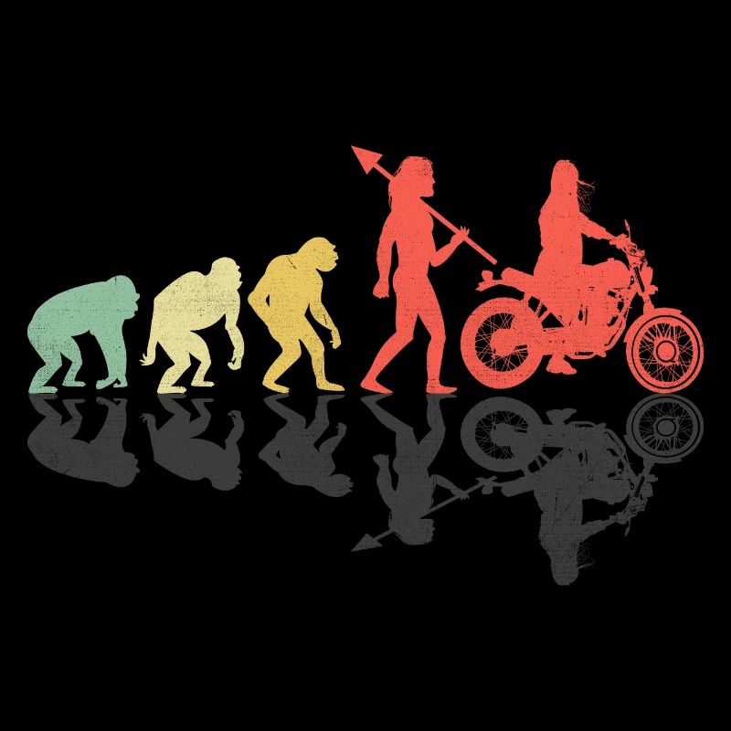 Retro Evolution Motorcycle Biker Mom Motorcyclist