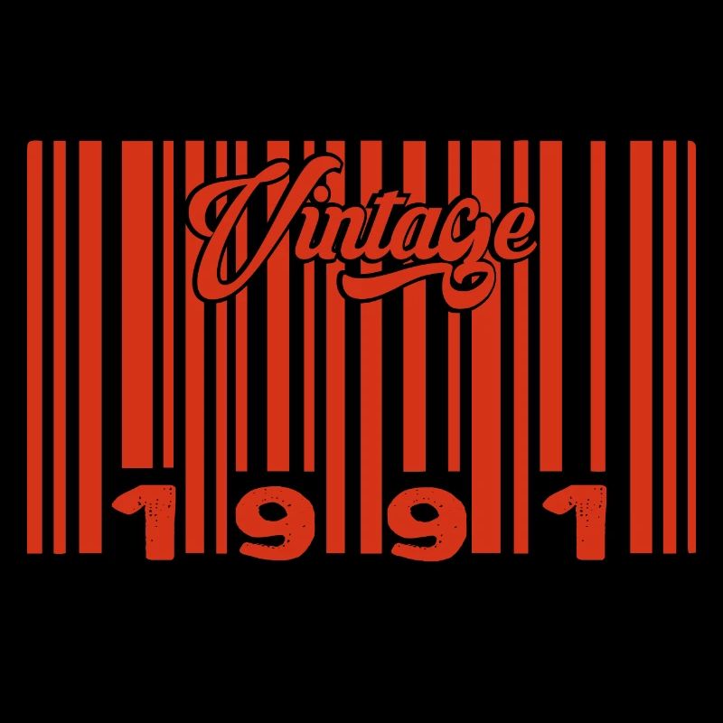 vintage 1991 né en 1991 34 ans bar code anniversai