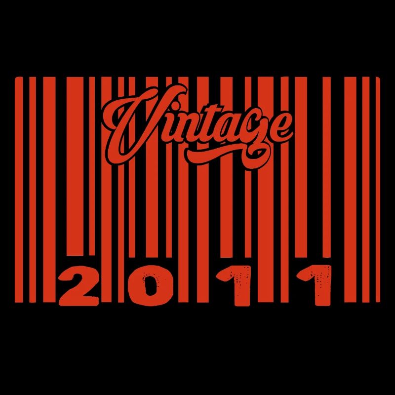 Vintage 2011 Born In 2011 14 Year Old Bar Code Anniversai