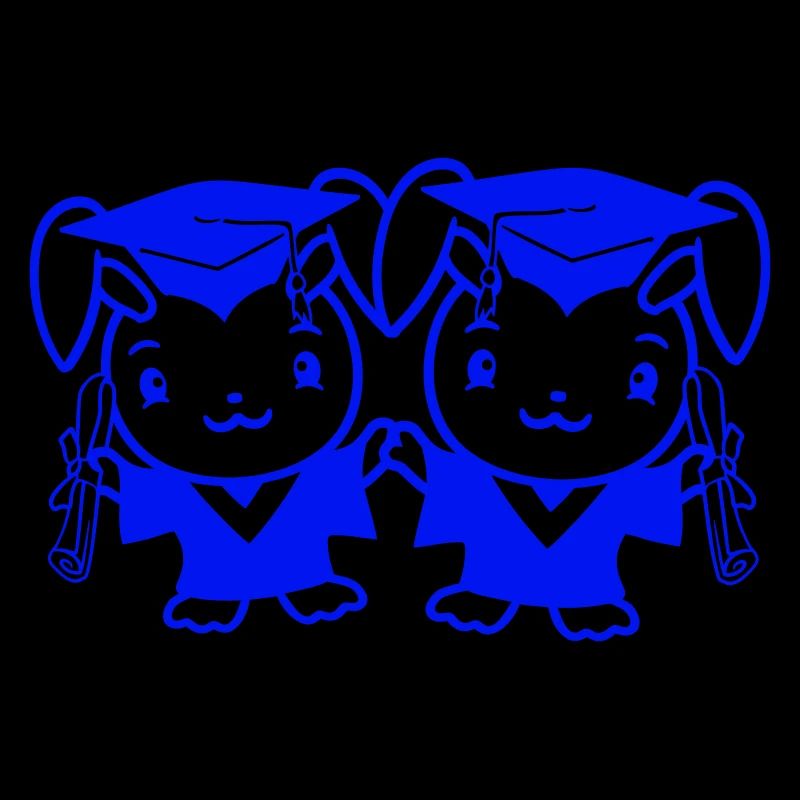2 Hasen College Schul Abschluss Zwei Freunde Team