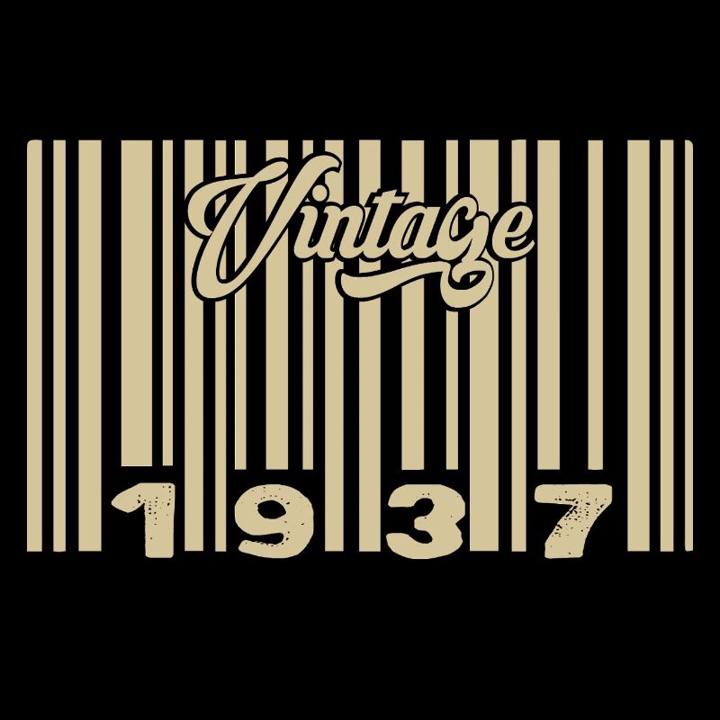 Vintage 1937 Barcode 1937: Year 2025.