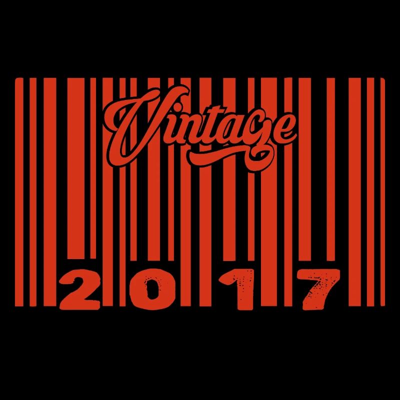 vintage 2017 né en 2017 8 ans bar code anniversair