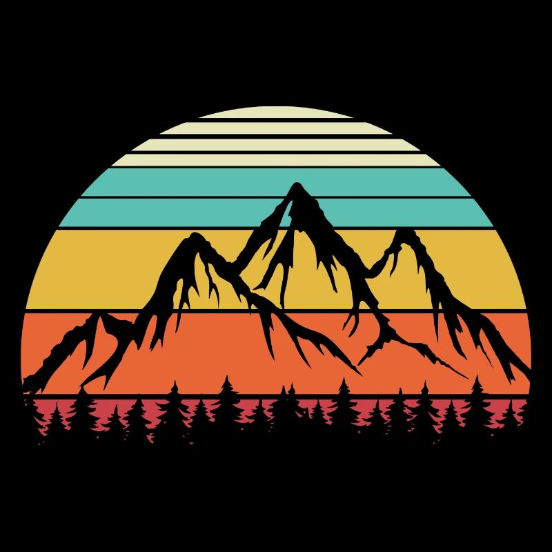 Mountains Wanderer Sunset Retro Nature