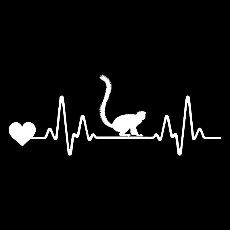 Heartbeat ECG line lemur