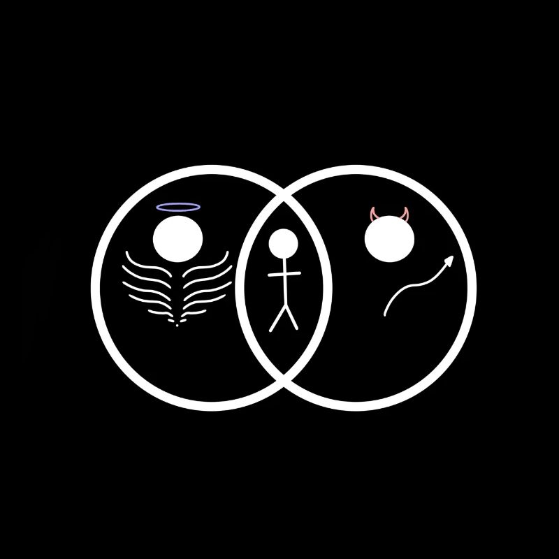 Engel oder Teufel? Niedliches Design Venn-Diagramm