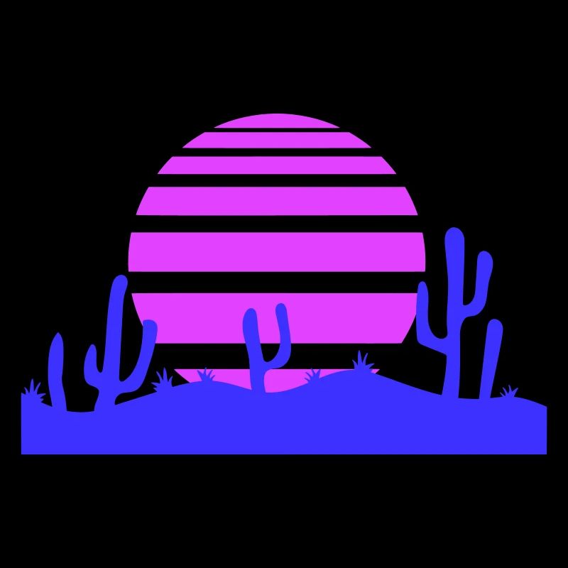 Cactus Desert Sunset Evening Night Cacti