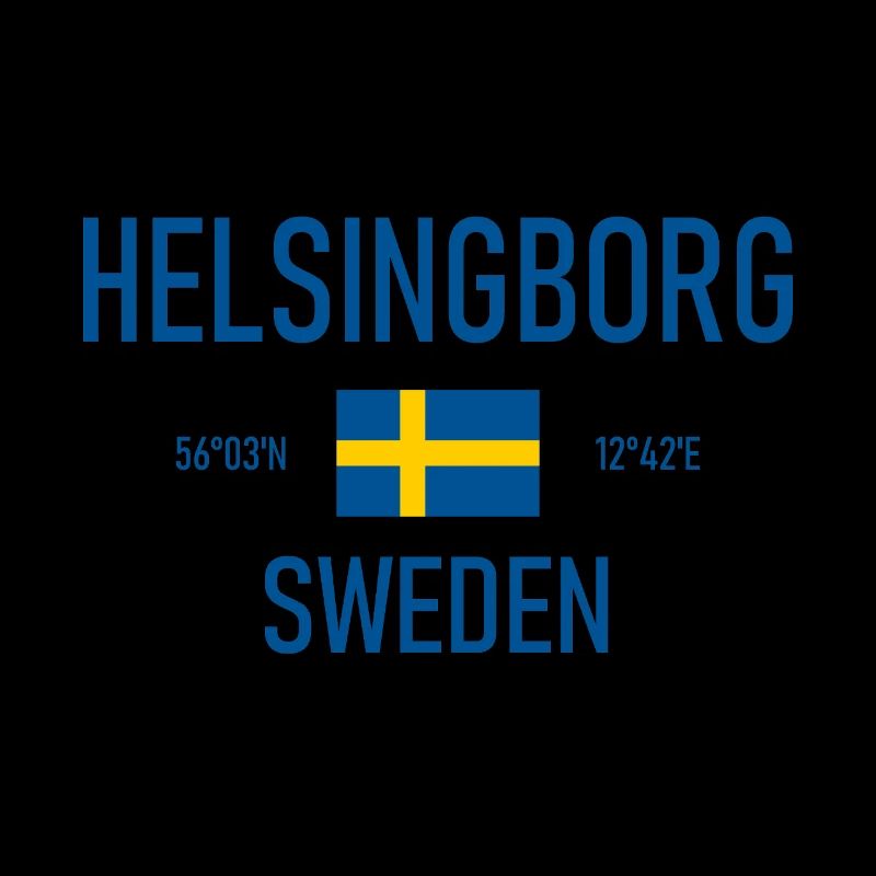 Helsingborg - Suède Sverige Drapeau Coordonnées