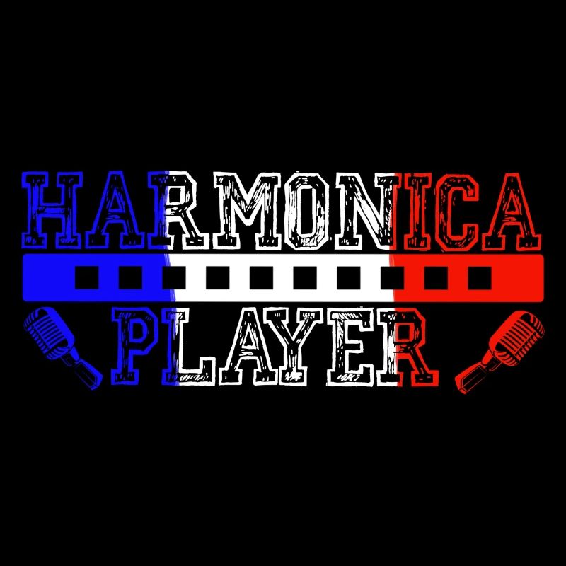 Harmonica player patriote pour harmoniciste