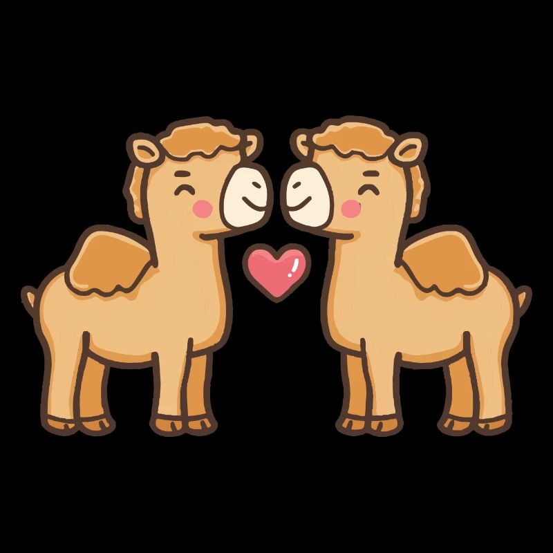Kamel Comic Paar Liebe